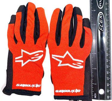 Children's MX Gloves- Alpine Stars Radar (Size Youth XS) HOT ORANGE and BLACK